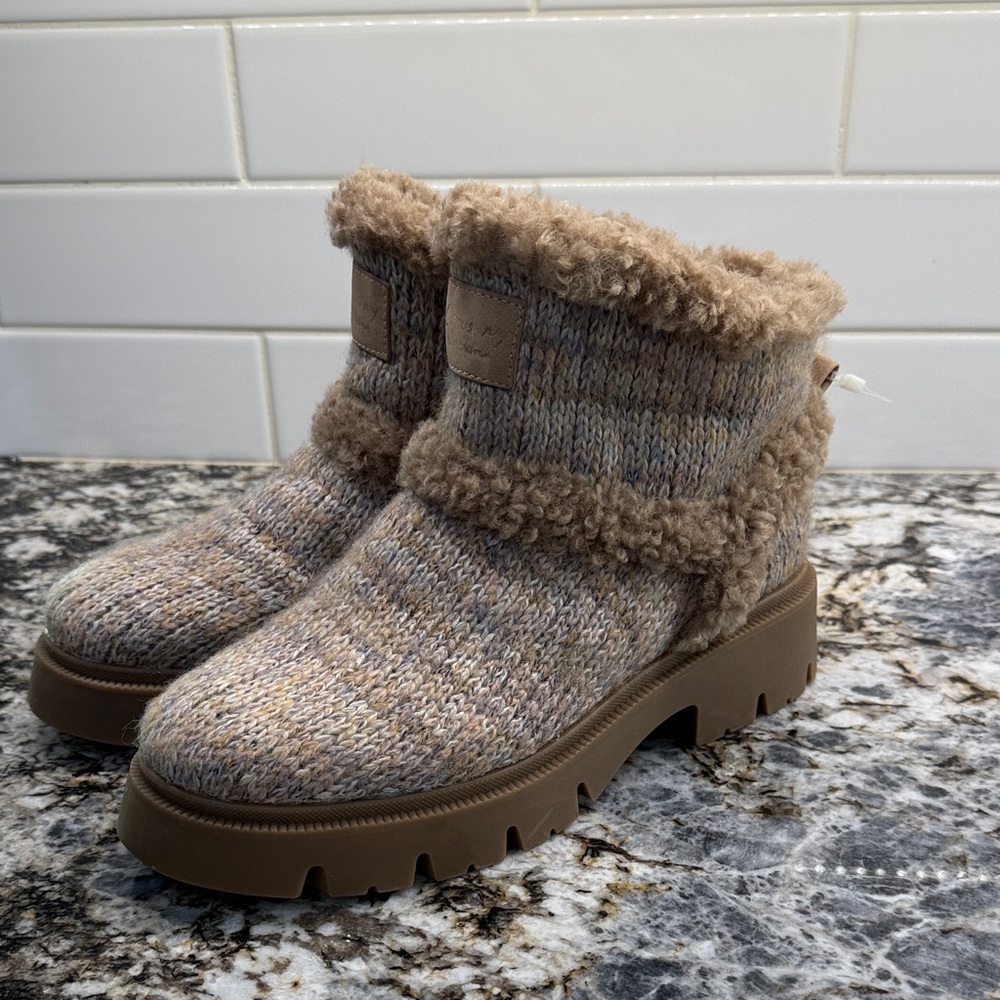 Sam Edelman Knit Ankle Booties with Plush Trim
